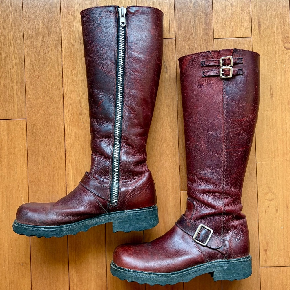 John Fluevog Bond Girl Boots, Burgundy, US size 9